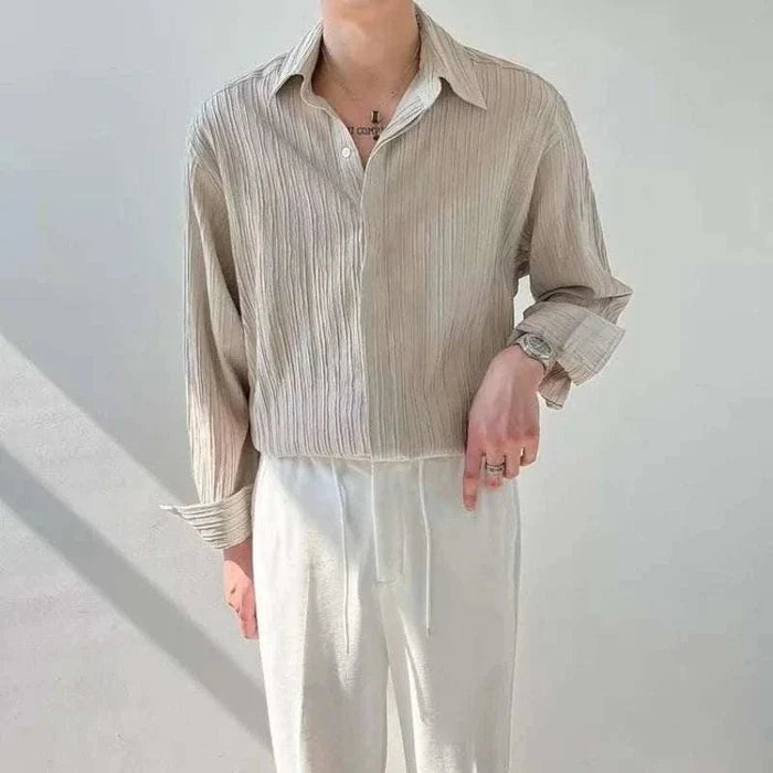 Korean design loose shirt - AntoniosClothing - Beige