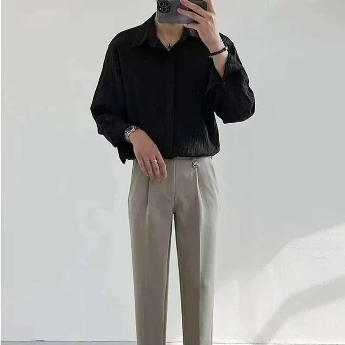 Korean design loose shirt - AntoniosClothing - Beige