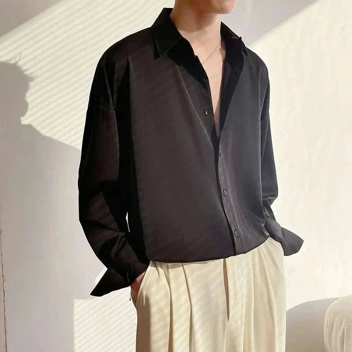 Korean design summer shirt - AntoniosClothing - Black