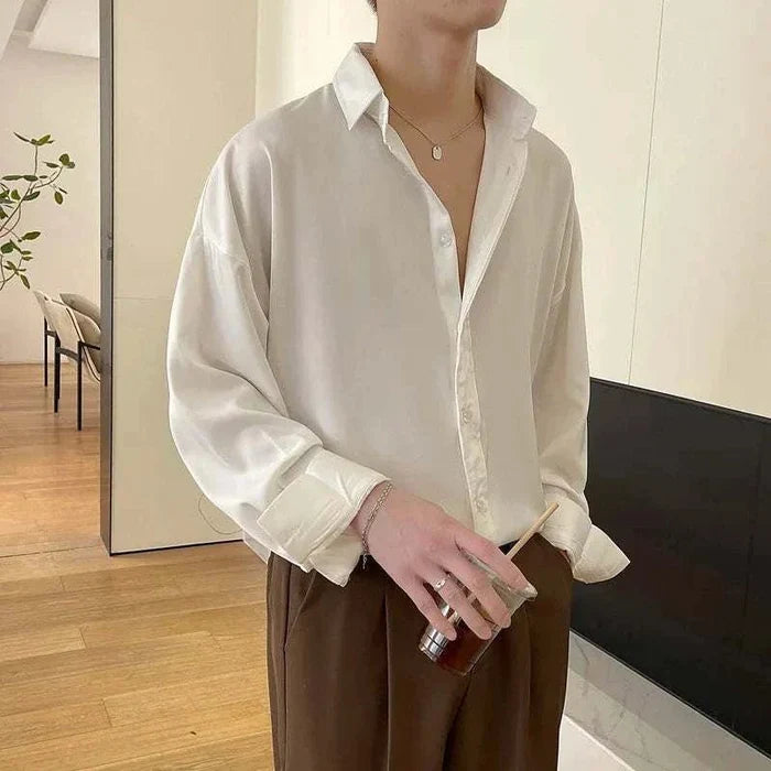 Korean design summer shirt - AntoniosClothing - Black