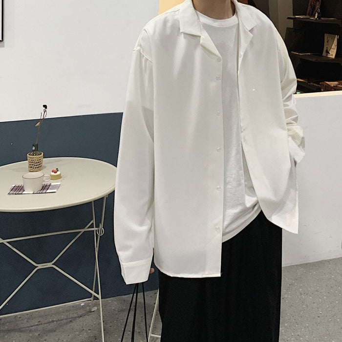 Korean Loose Fit Shirt - AntoniosClothing - White