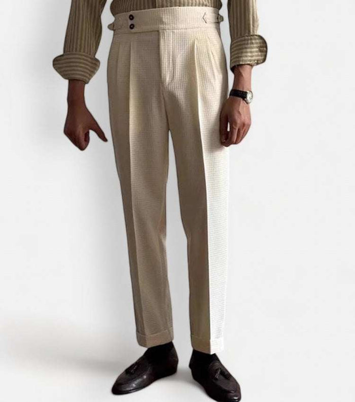 Lace-up belt high-waist trousers - AntoniosClothing - Black
