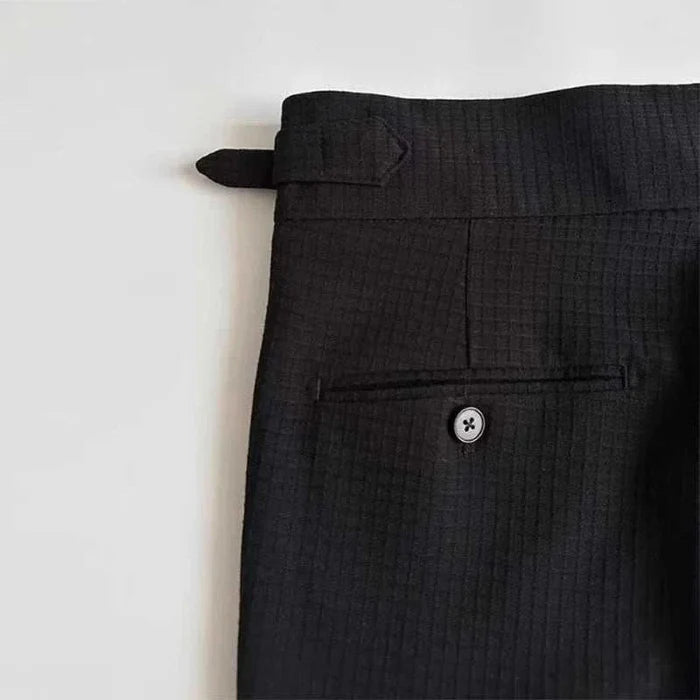 Lace-up belt high-waist trousers - AntoniosClothing - Black