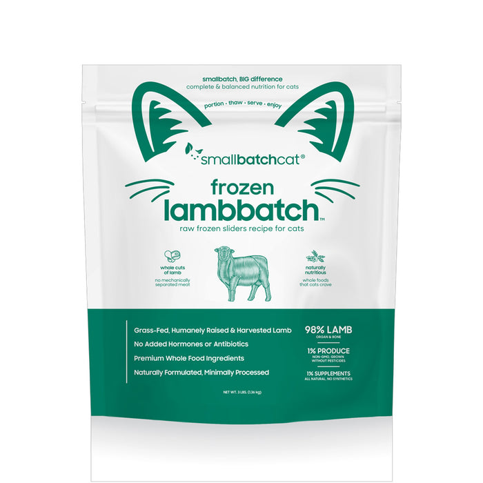 Lamb Batch Frozen Raw for Cats 3lb