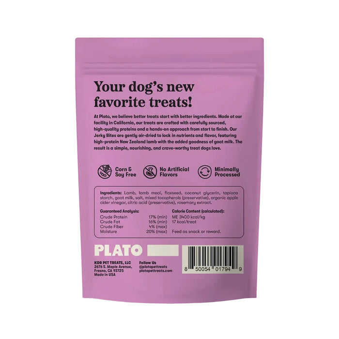 plato air-dried jerky bites lamb with goat milk recipe 6oz back of package