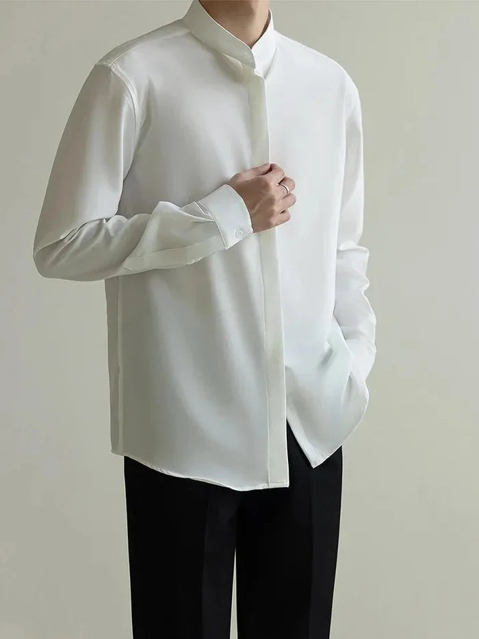 Large size formal shirt classic business style - AntoniosClothing - Black