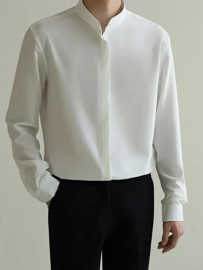 Large size formal shirt classic business style - AntoniosClothing - Black