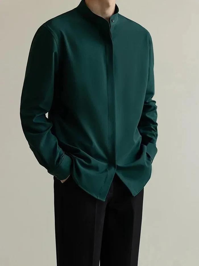 Large size formal shirt classic business style - AntoniosClothing - Green