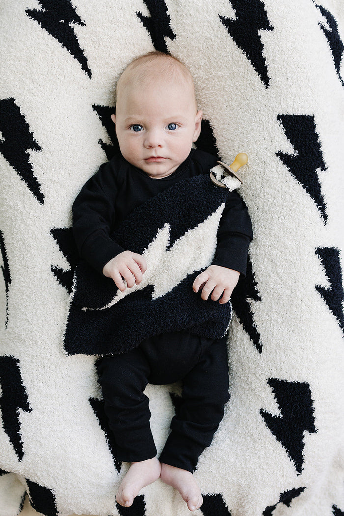 Lightning Bolt Plush Lovey | Black