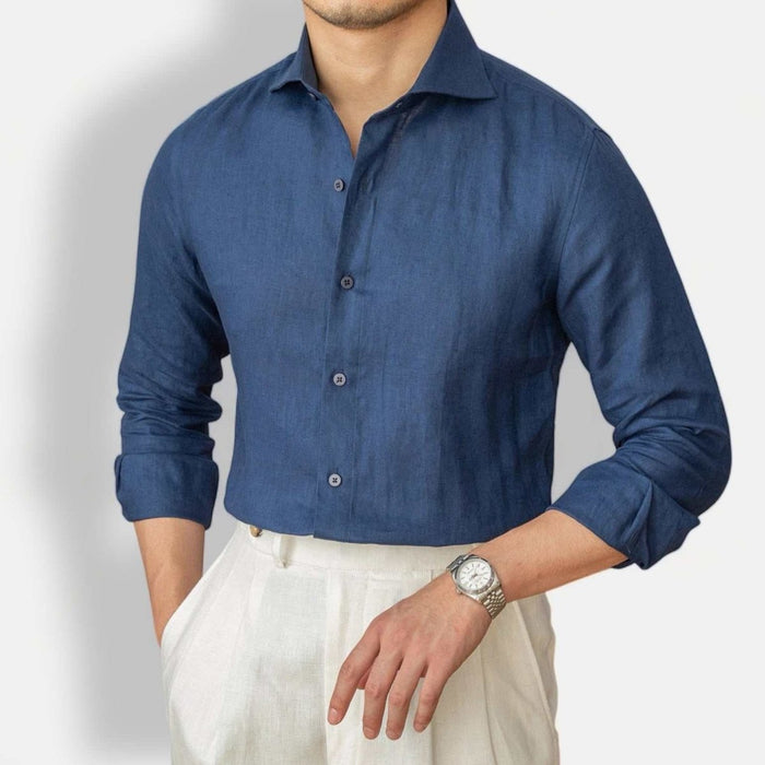 Lightweight linen long-sleeve shirt - AntoniosClothing - White