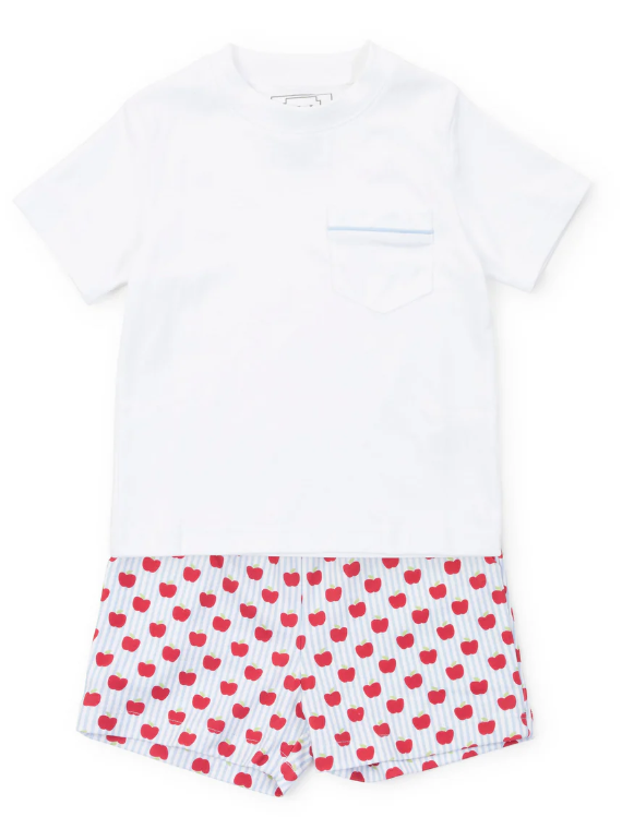 Lila and Hayes - Walker Set - Schoolhouse Apples Blue
