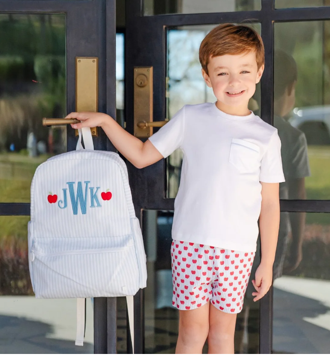 Lila and Hayes - Walker Set - Schoolhouse Apples Blue