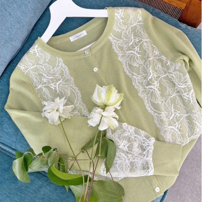 Lila Honey Knit Cardigan | Lime Green