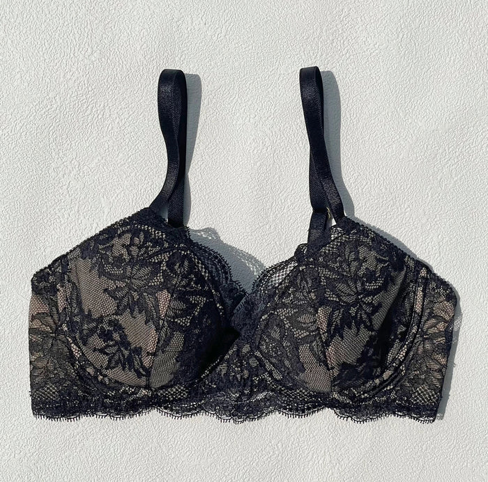 Lilac 3/4 Cup Underwire Bra | Black