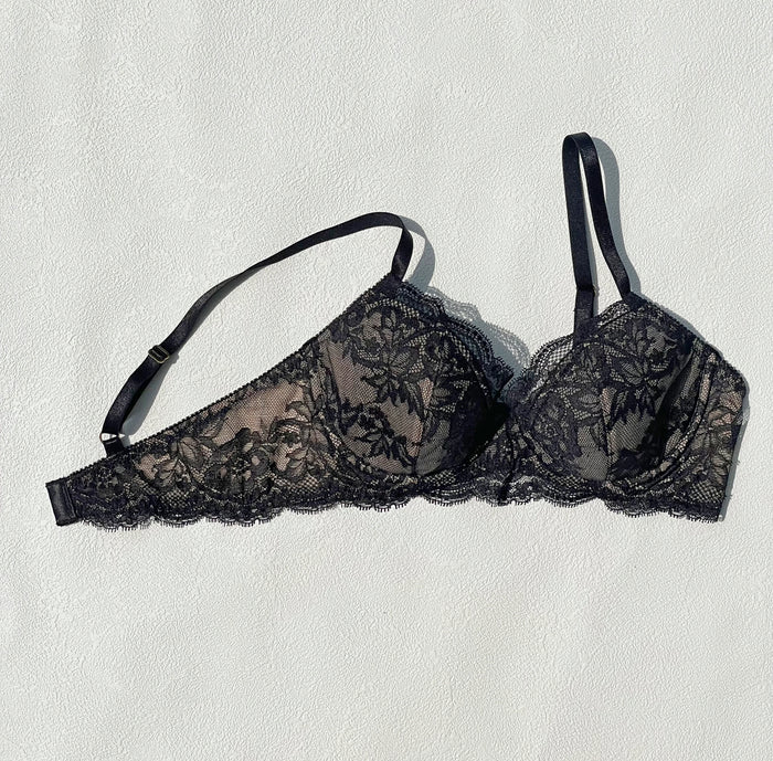 Lilac 3/4 Cup Underwire Bra | Black
