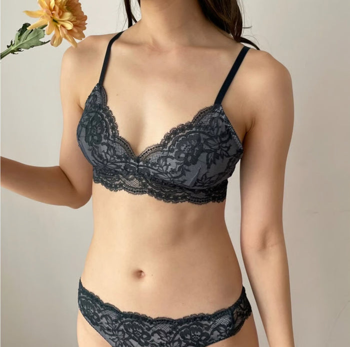 Lilac Triangle Bralette | Forest Green