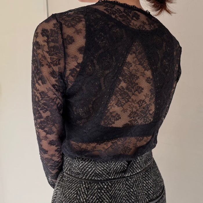 Viola Lace Tops | Black