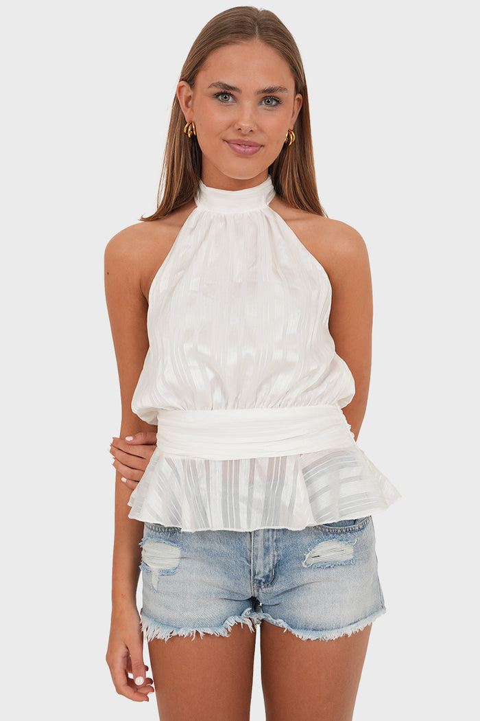 "Lina" top white