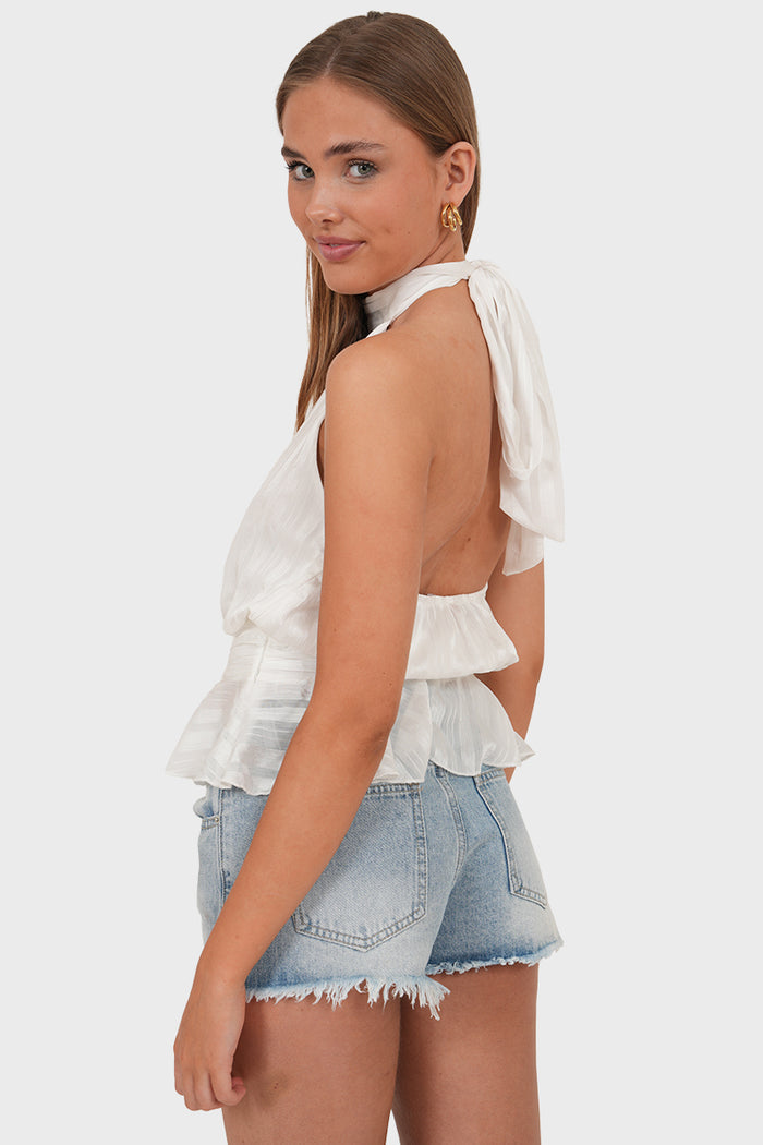 "Lina" top white