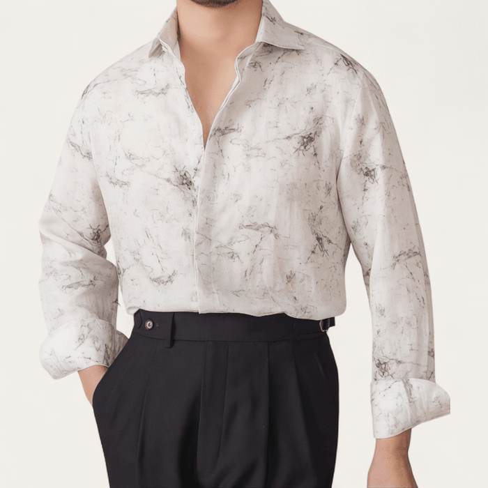 Linen vintage business shirt - AntoniosClothing - M