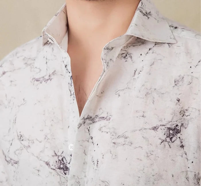 Linen vintage business shirt - AntoniosClothing - M