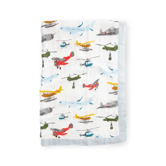 Little Unicorn - Deluxe Muslin Baby Quilt - Air Show