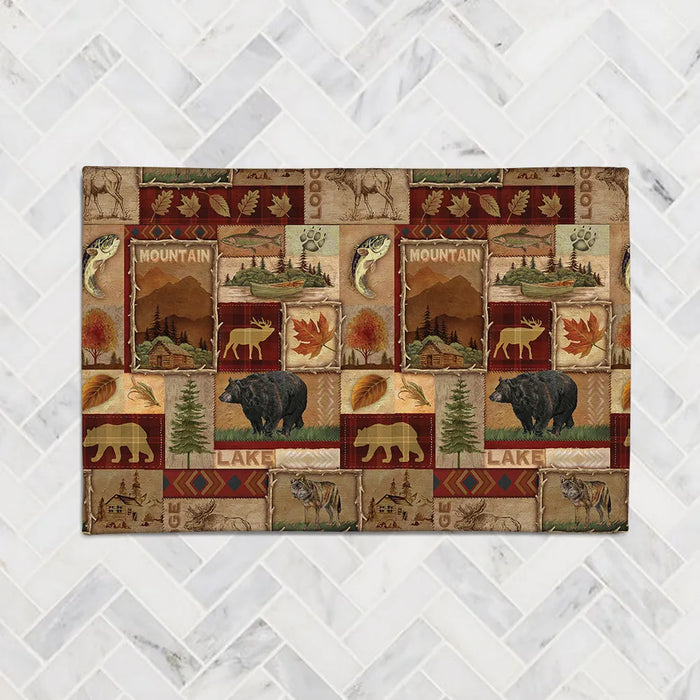 Lodge Collage Chenille Accent Rug