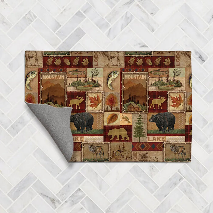 Lodge Collage Chenille Accent Rug