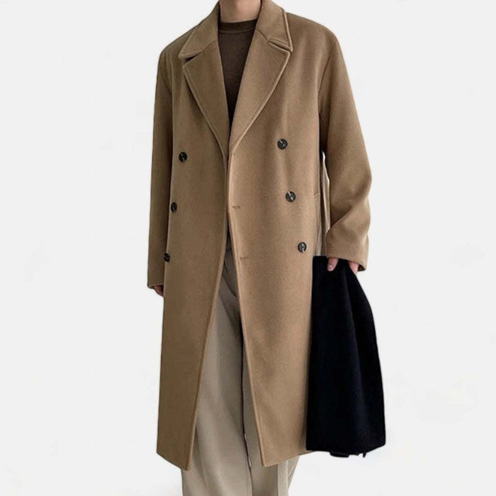 Long length korean coat - AntoniosClothing - Black