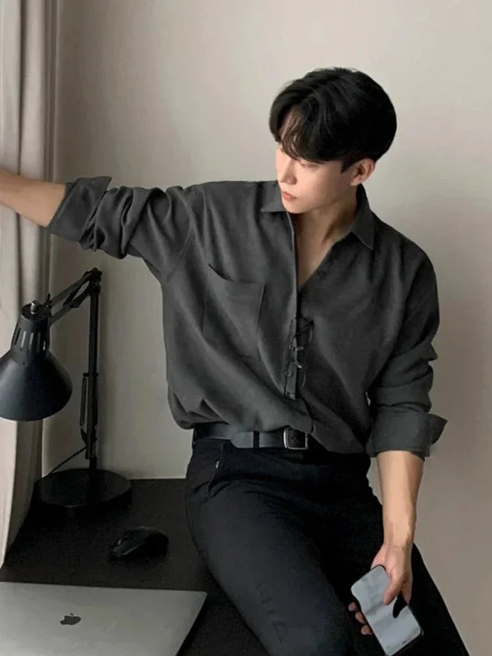 Loose fit Korean shirt with casual business