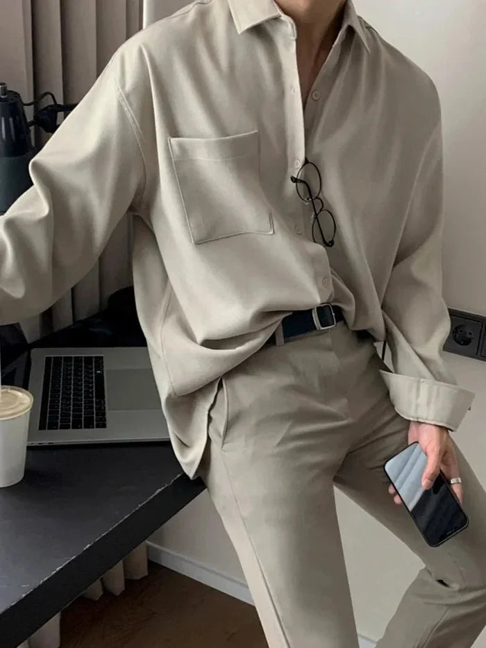 Loose fit Korean shirt with casual business