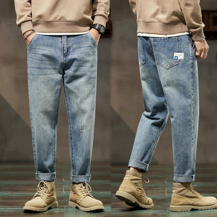 Loose Fit Streetwear Jeans - AntoniosClothing - Light Blue