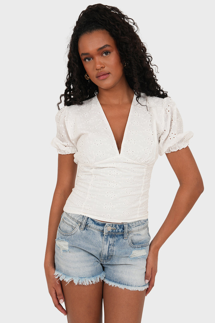 "Loua" top white