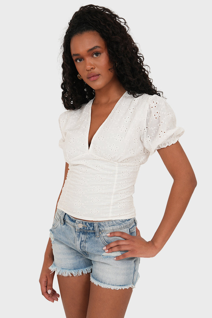 "Loua" top white