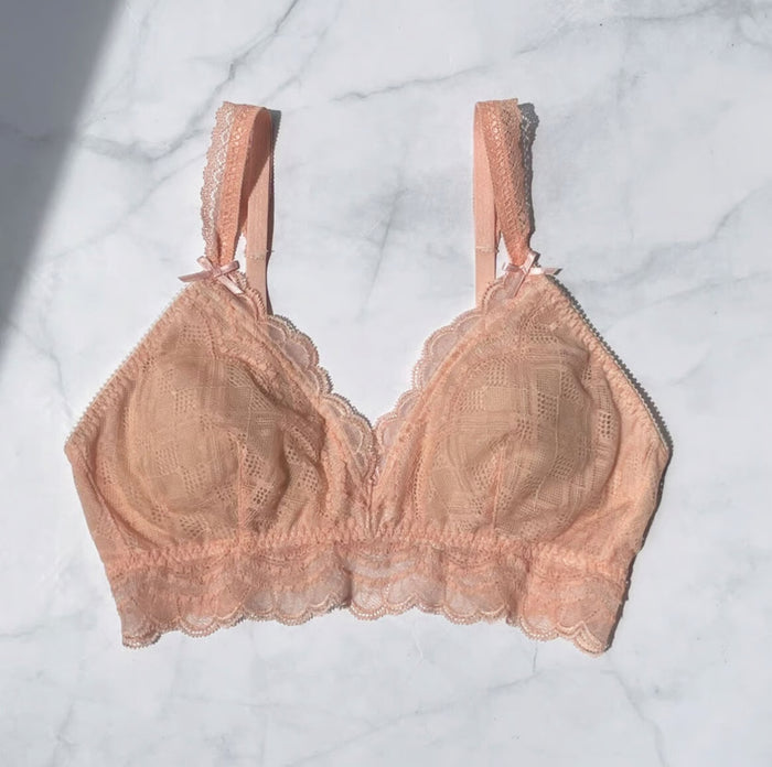 Love Triangle Bralette | Coral Pink