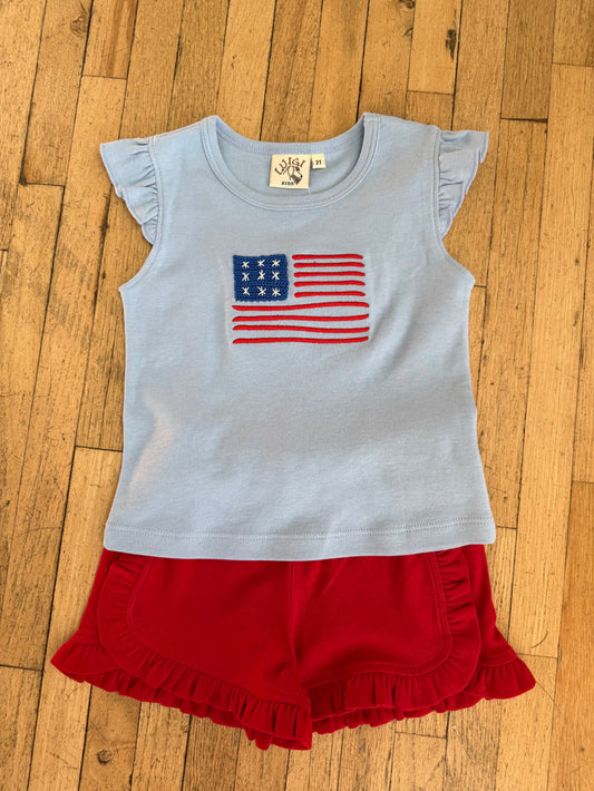 Luigi - Shirt and Short Set- American Flag