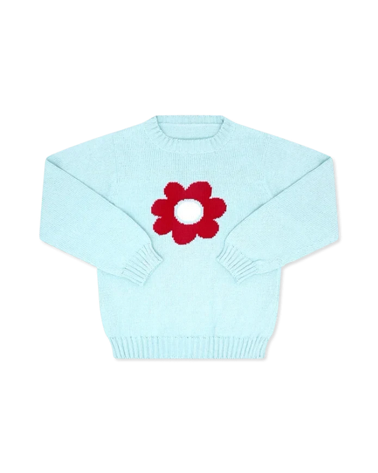 Lullaby Set - Cozy Up Sweater - Bluffton Blue Red Flower