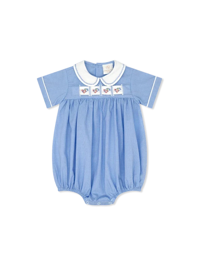 Lullaby Set - Noah Ribbon Bubble - River Royal Microgingham (Drums, Snowman, Airplane, Crayon)