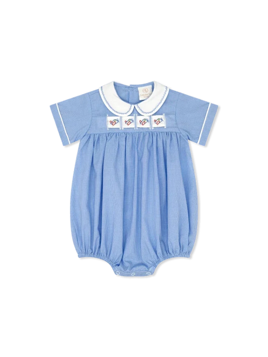 Lullaby Set - Noah Ribbon Bubble - River Royal Microgingham (Drums, Snowman, Airplane, Crayon)