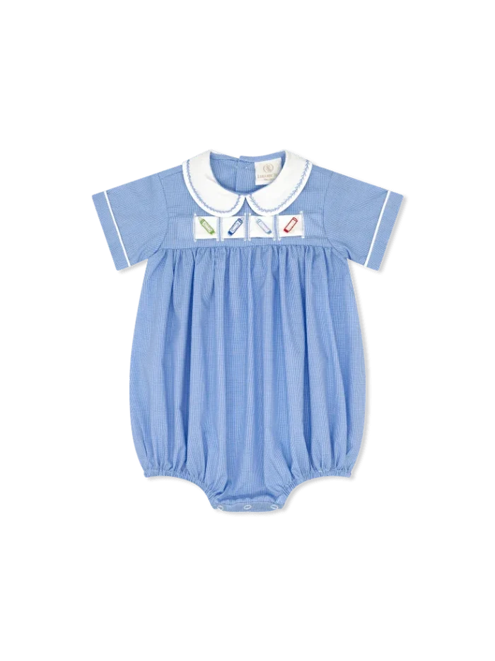 Lullaby Set - Noah Ribbon Bubble - River Royal Microgingham (Drums, Snowman, Airplane, Crayon)