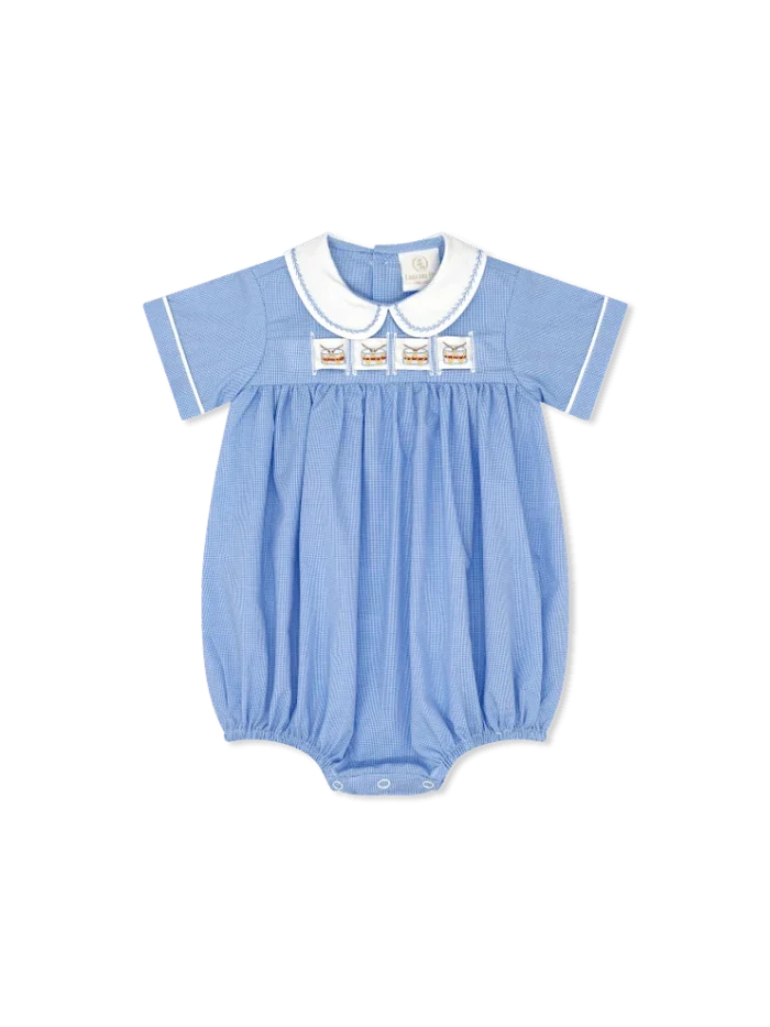 Lullaby Set - Noah Ribbon Bubble - River Royal Microgingham (Drums, Snowman, Airplane, Crayon)