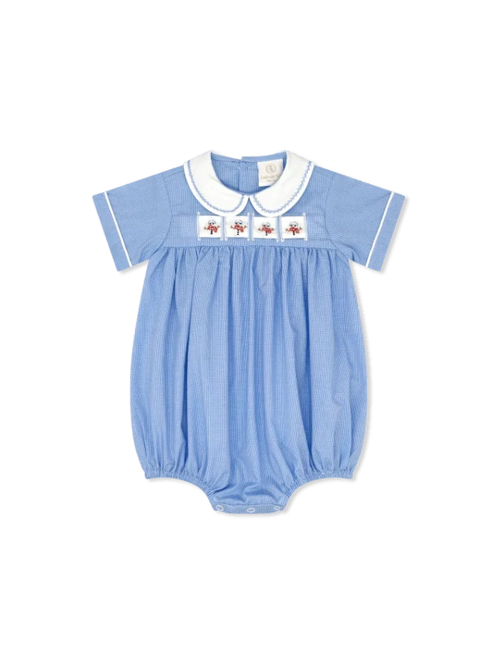 Lullaby Set - Noah Ribbon Bubble - River Royal Microgingham (Drums, Snowman, Airplane, Crayon)