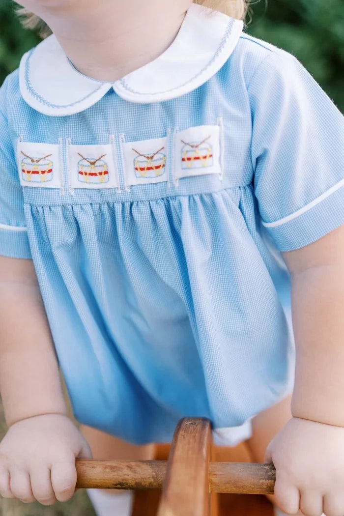 Lullaby Set - Noah Ribbon Bubble - River Royal Microgingham (Drums, Snowman, Airplane, Crayon)