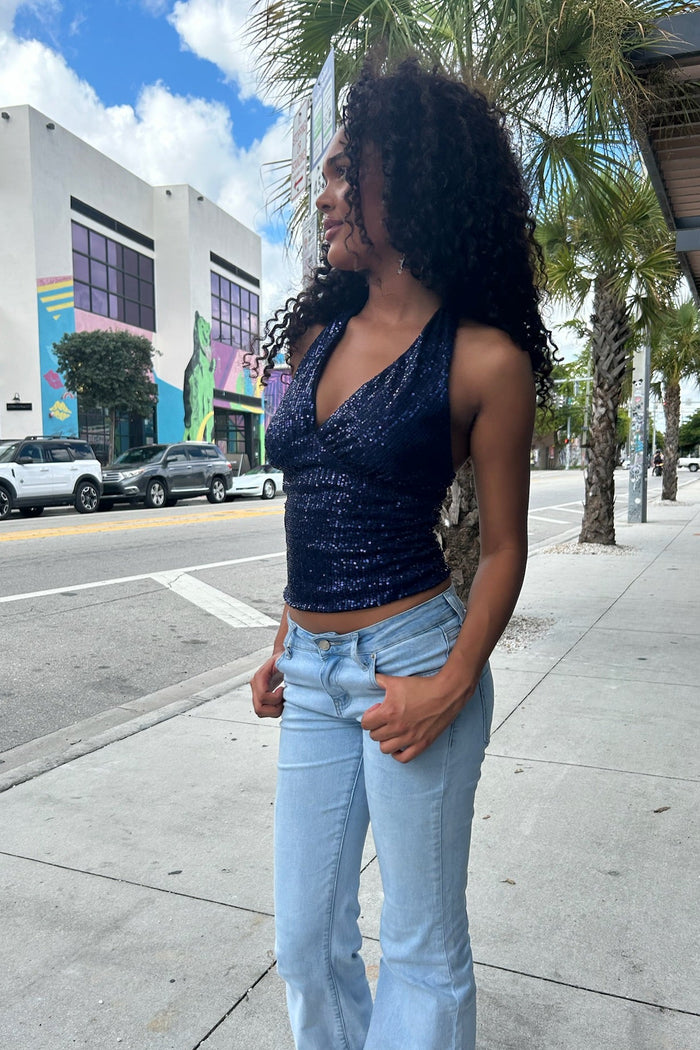 "Lume" top navy