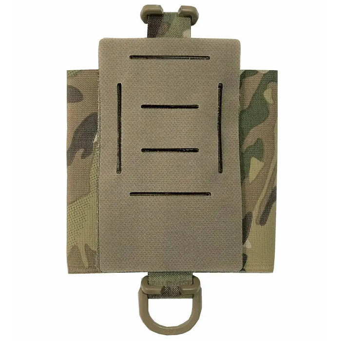 Back view of the Luminae Compass Pouch Multicam featuring MOLLE-compatible slots for secure attachment to tactical gear and backpacks.  from  John Bull Clothing