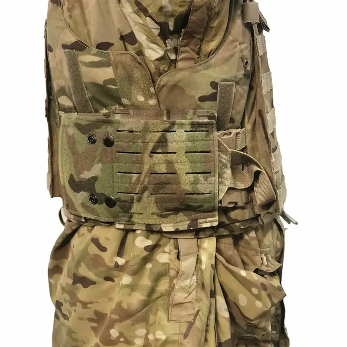 Camouflage tactical vest with MOLLE webbing for gear storage  from  John Bull Clothing