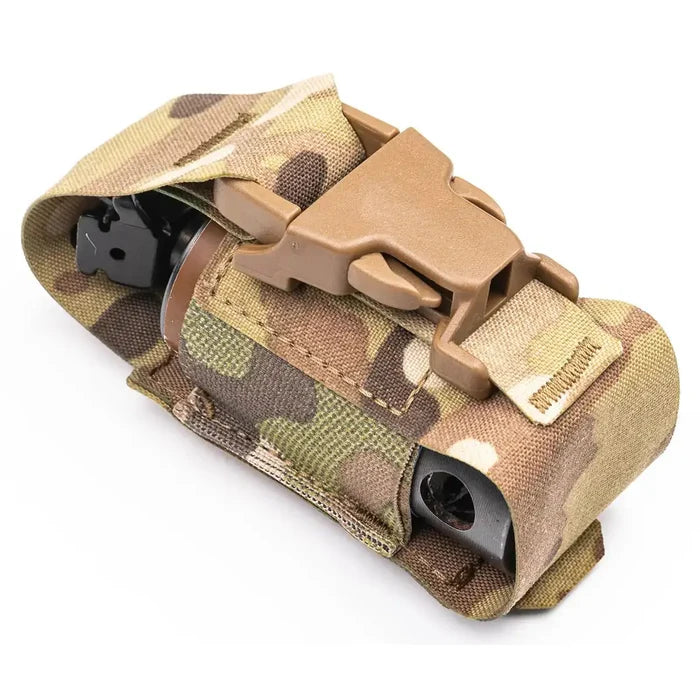 Camo weapon accessory pouch with grenade launcher and tactical gear  from  John Bull Clothing
