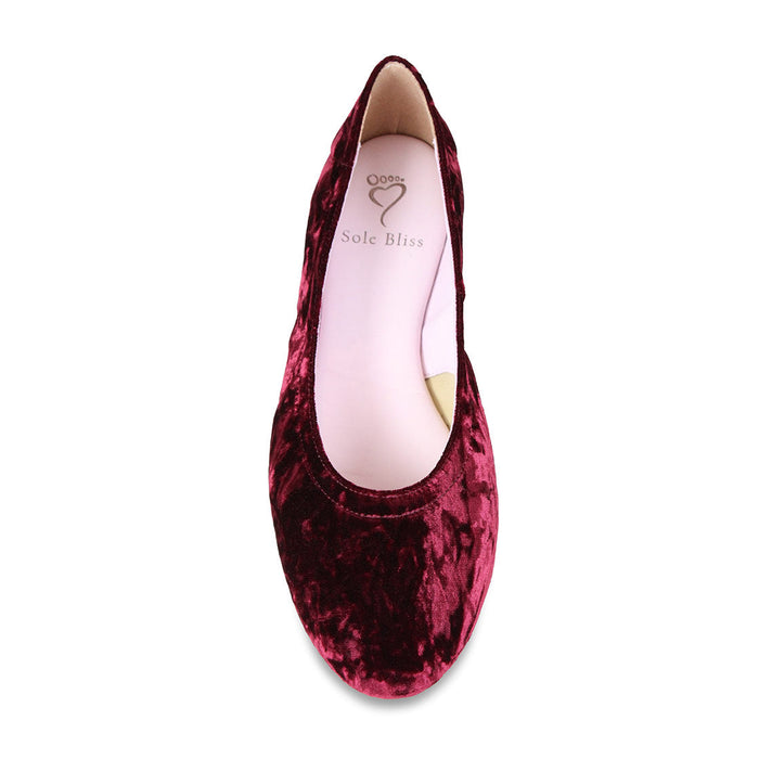 Luna: Luxe Berry Velvet Shoes Sole Bliss