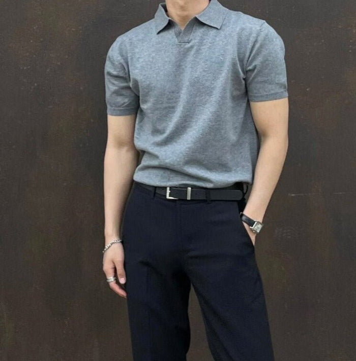LUX Polo T-shirt - AntoniosClothing - Grey