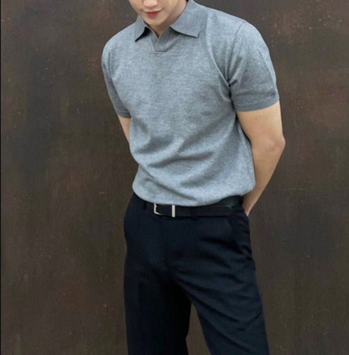 LUX Polo T-shirt - AntoniosClothing - Grey